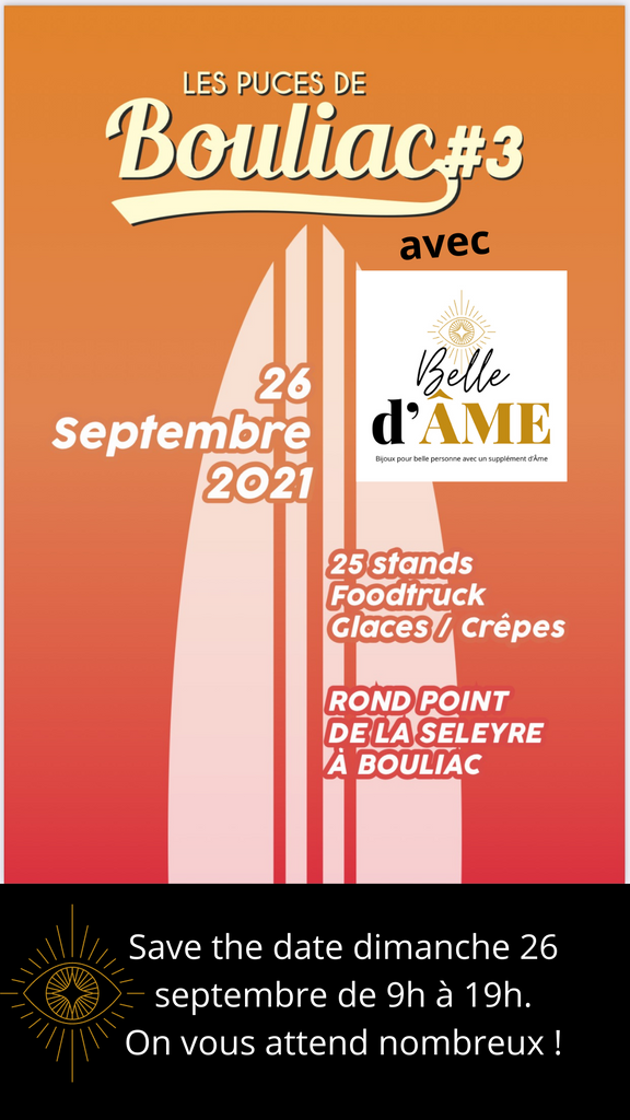 Belle d'ÂME sera présente aux Puces de Bouliac #3 dimanche 26 septembre